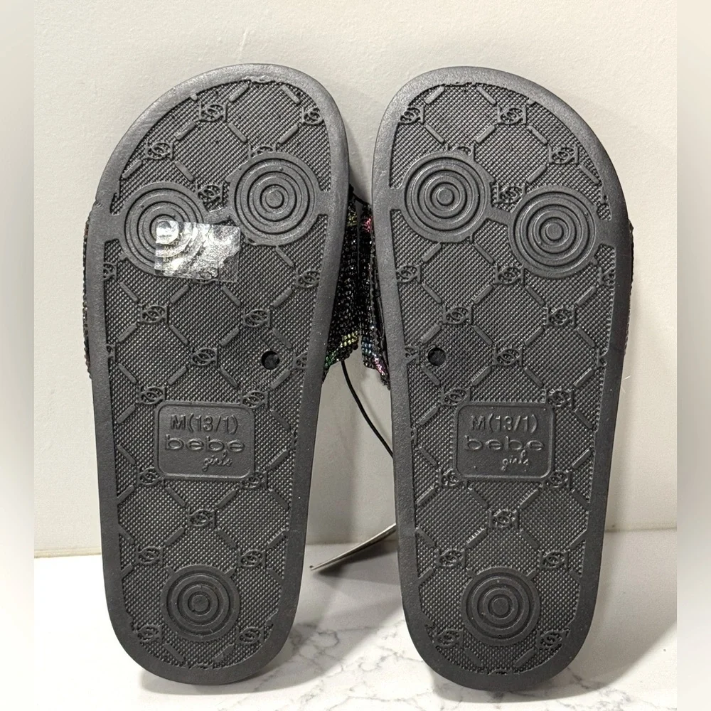 Bebe Girls Rhinestone Slides